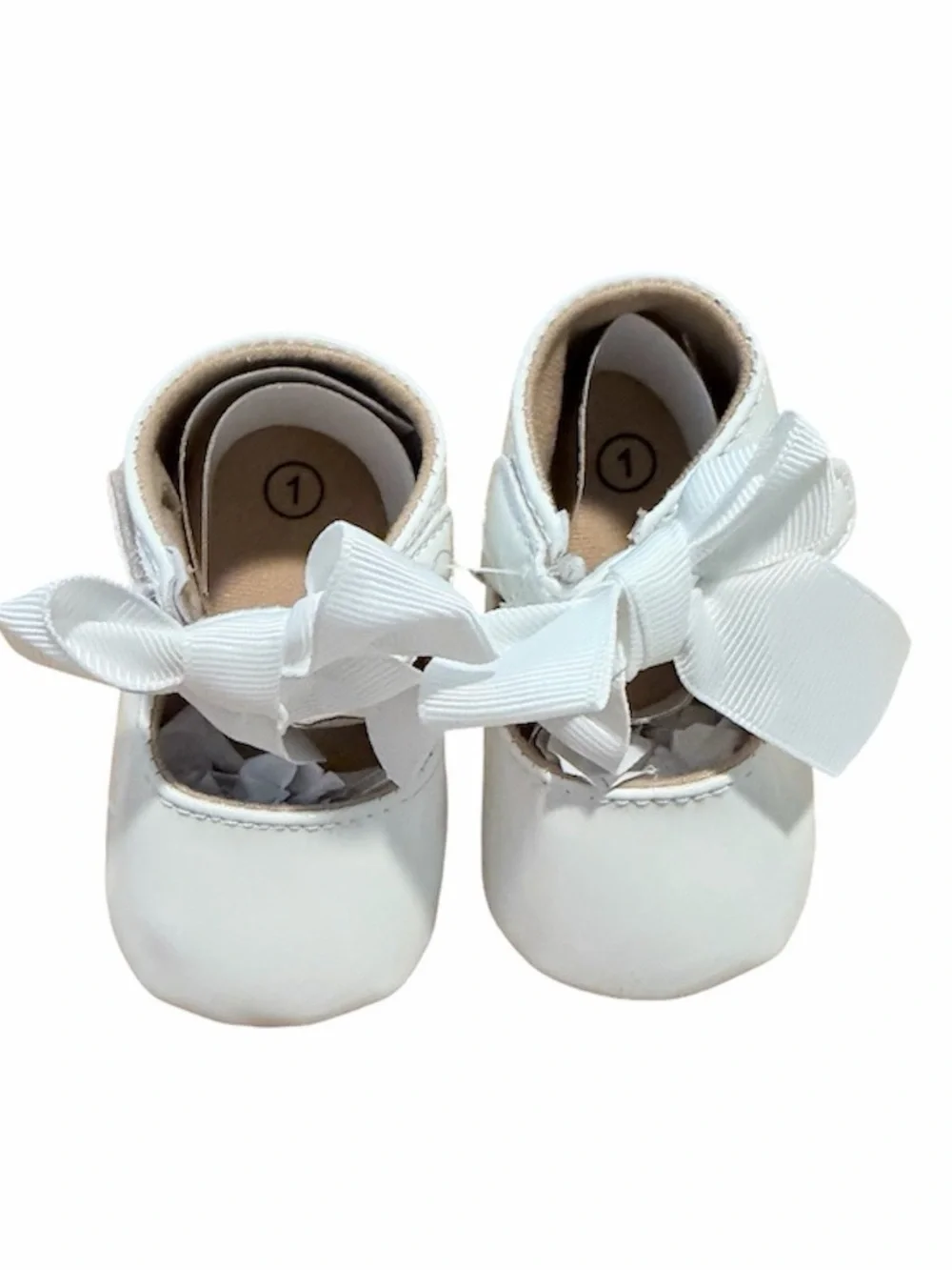 NWT Baby Girl White  Mary Jane Bow Shoes size infant 1